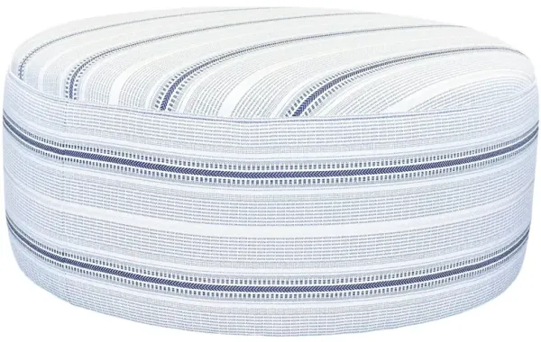 Zuri Outdoor Cocktail Ottoman, Blue/White Stripe