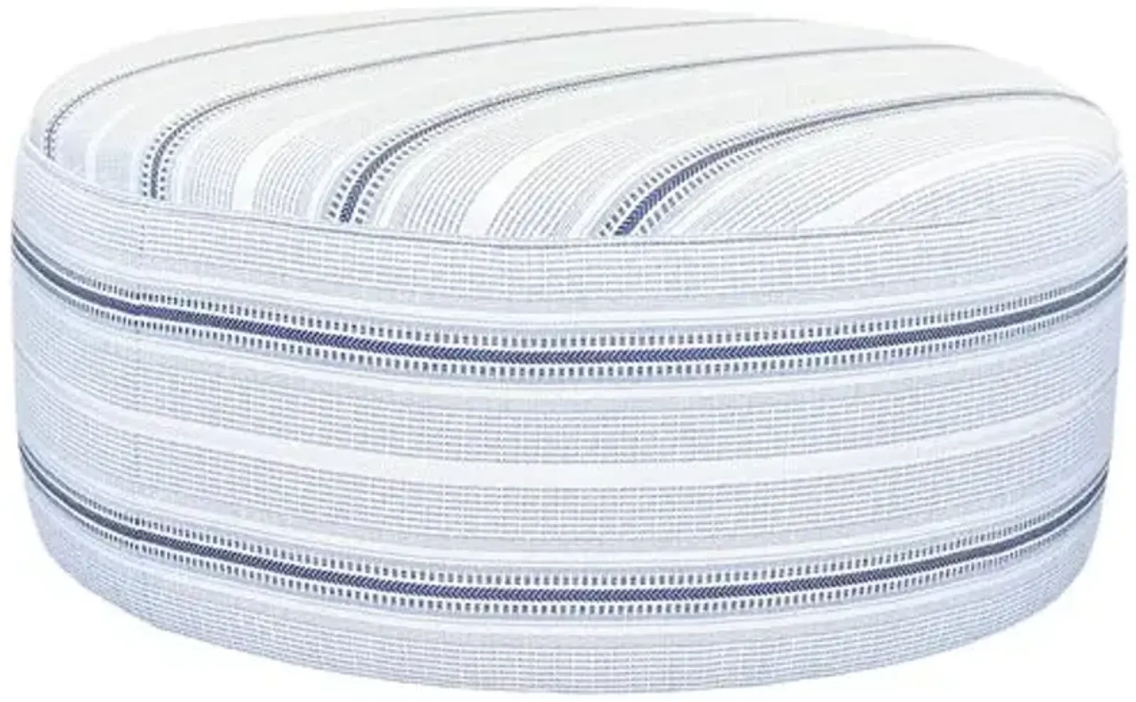 Zuri Outdoor Cocktail Ottoman - Blue/White Stripe - Kim Salmela