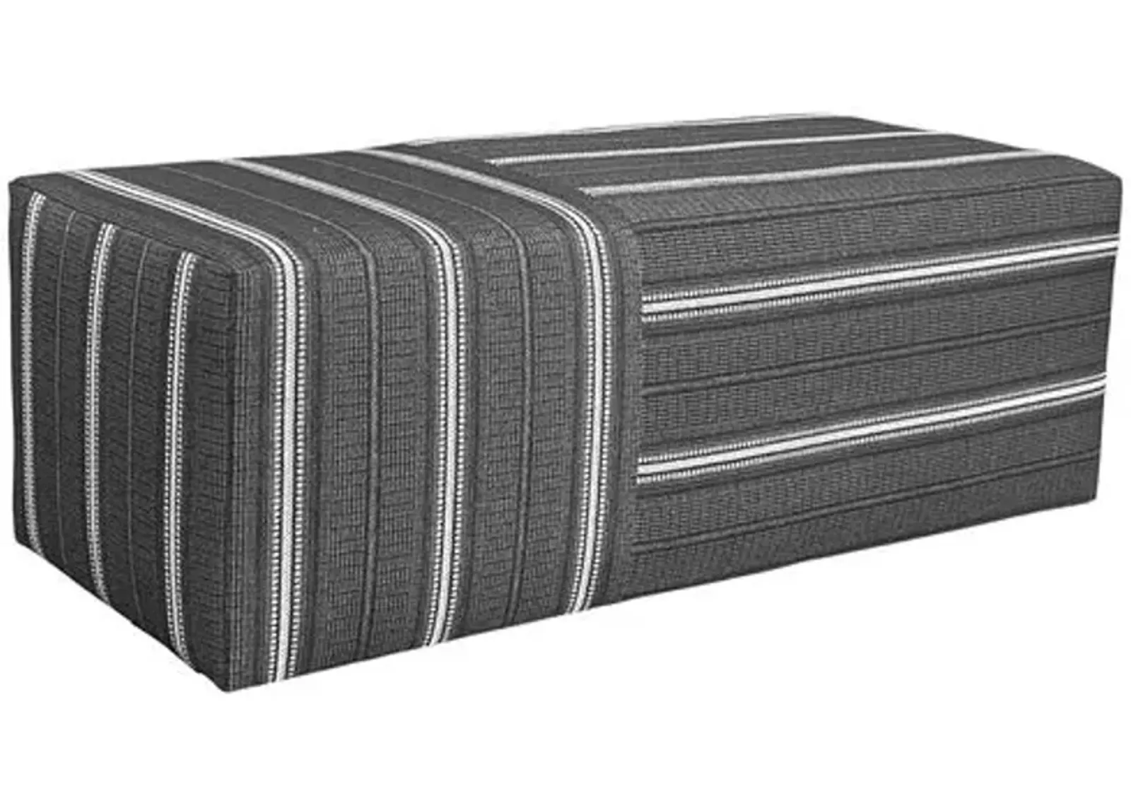 Quinn Outdoor Bench/Ottoman - Black/Gray/White - Kim Salmela