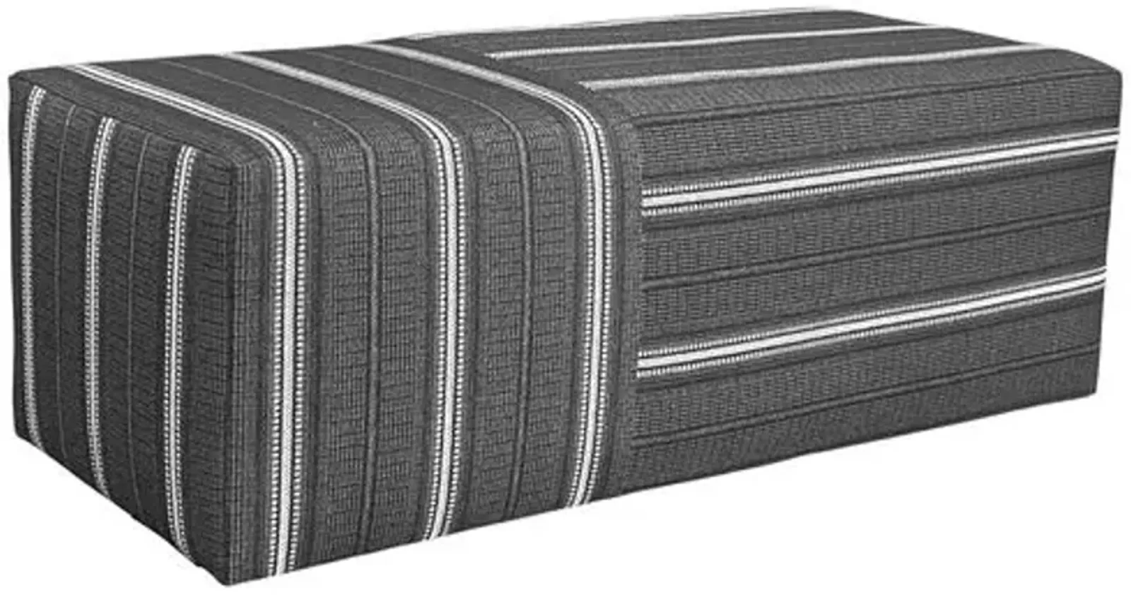 Quinn Outdoor Bench/Ottoman - Black/Gray/White - Kim Salmela