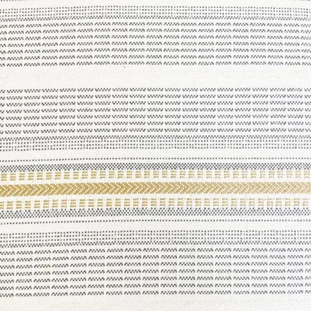 Braxton Outdoor Stripe Ottoman - Yellow/White - Kim Salmela