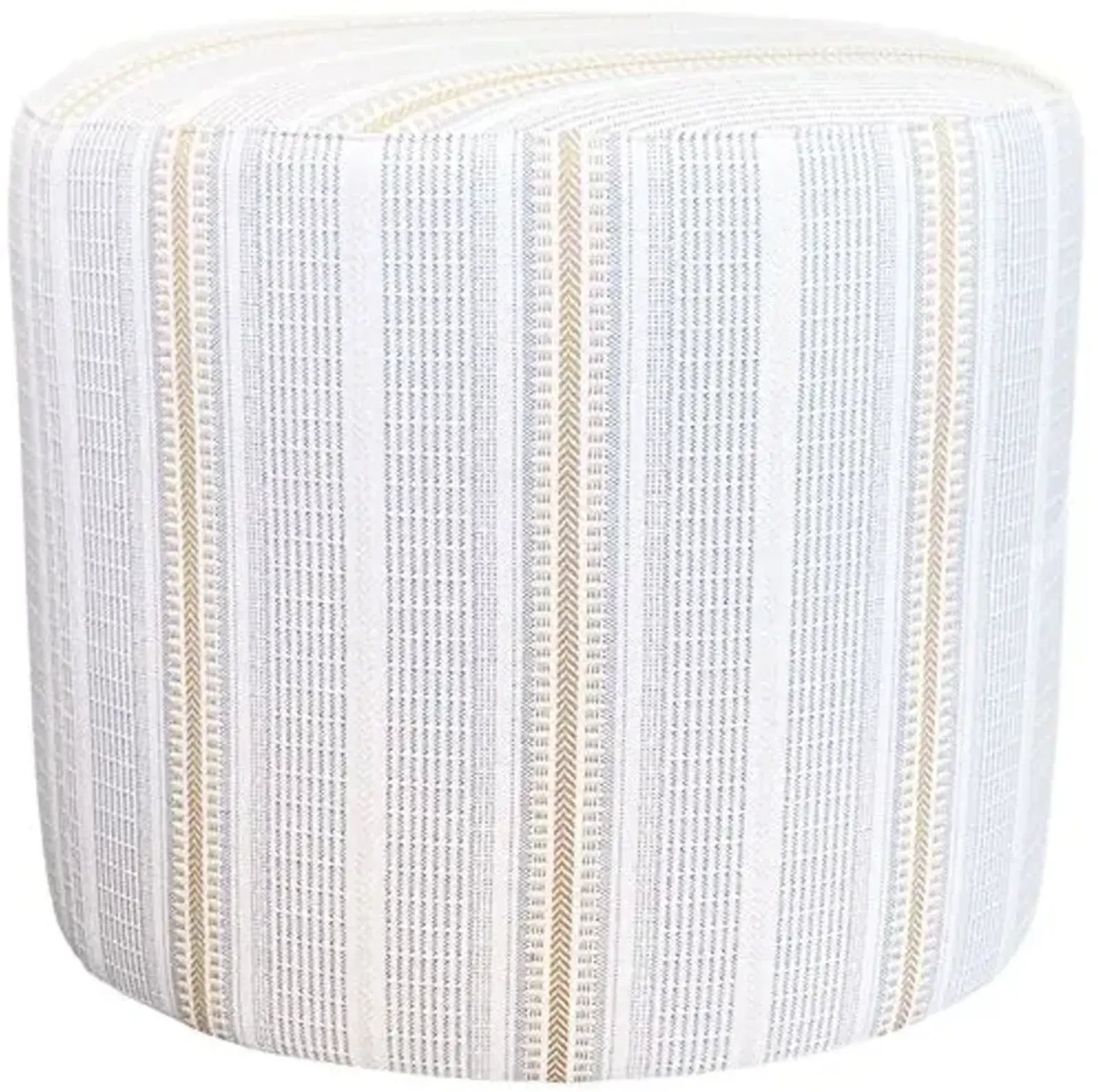 Braxton Outdoor Stripe Ottoman - Yellow/White - Kim Salmela