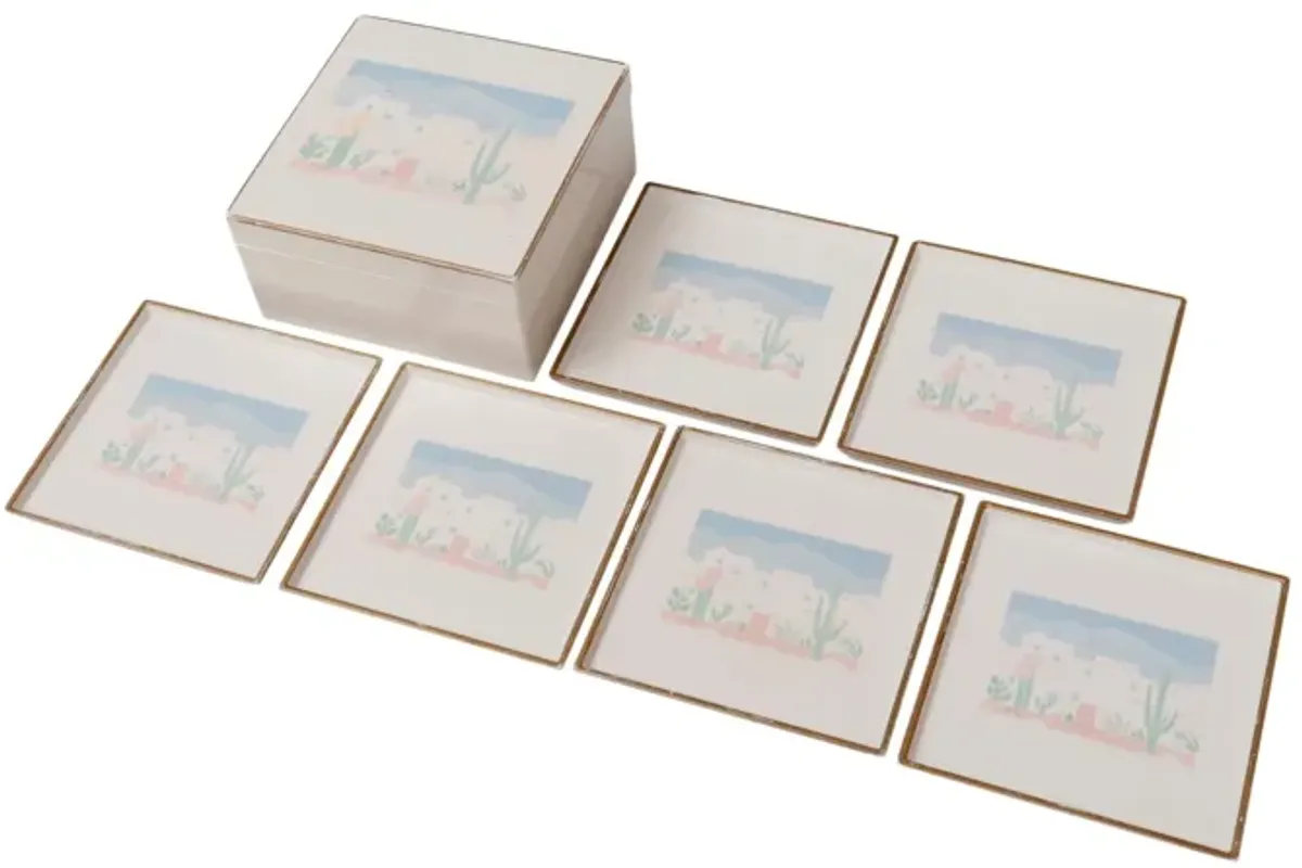 Southwestern Coasters by Otagiri - Set of 6 - Interesting Things - White