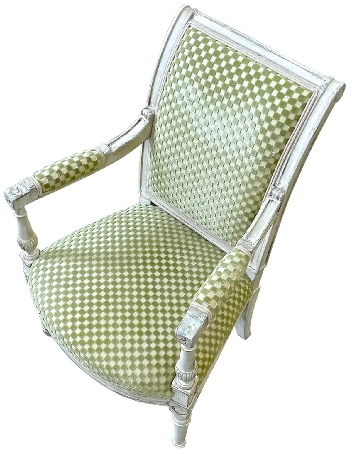 Child's Embossed Velvet & Painted Chair - Vermilion Designs - Green