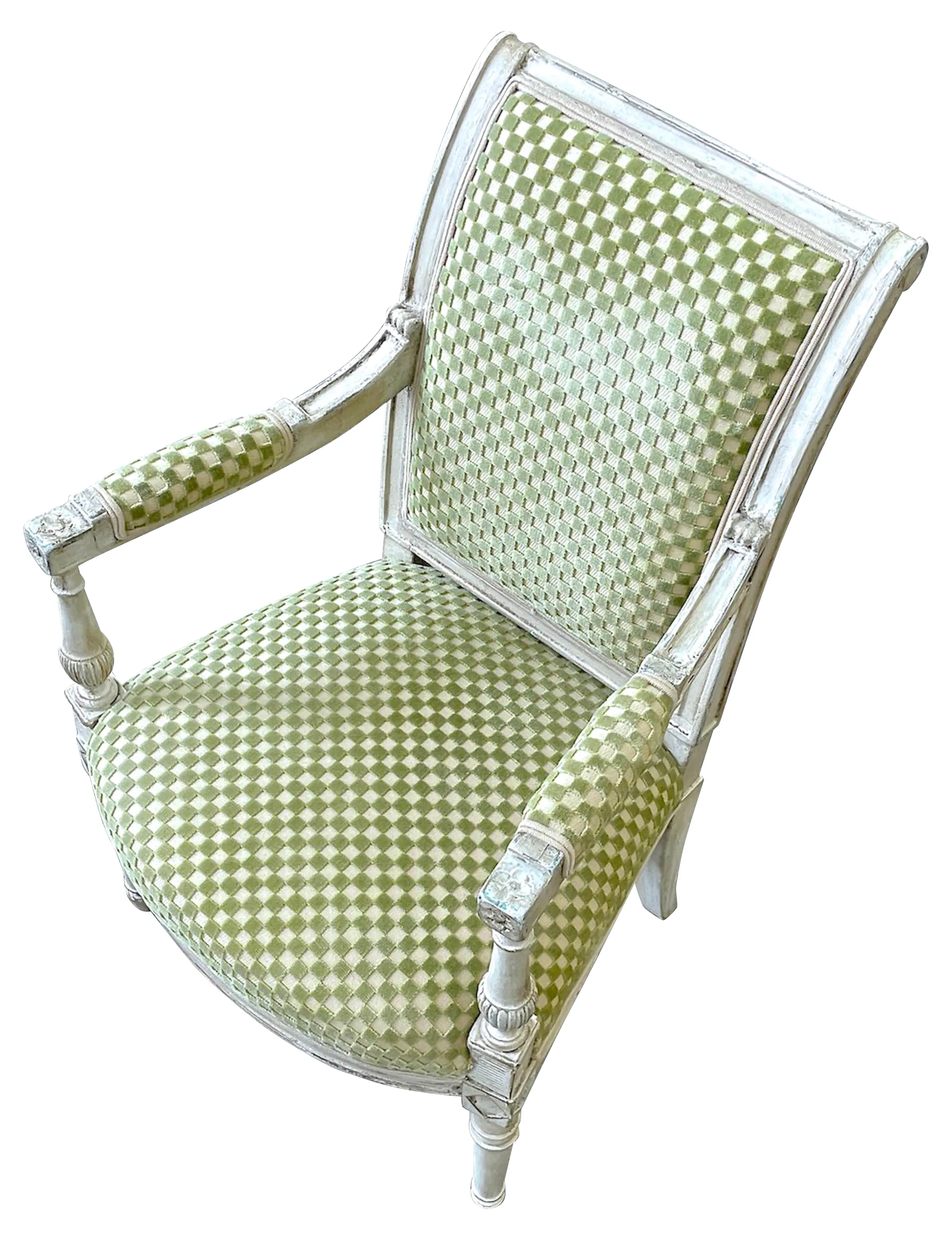 Child's Embossed Velvet & Painted Chair - Vermilion Designs - Green