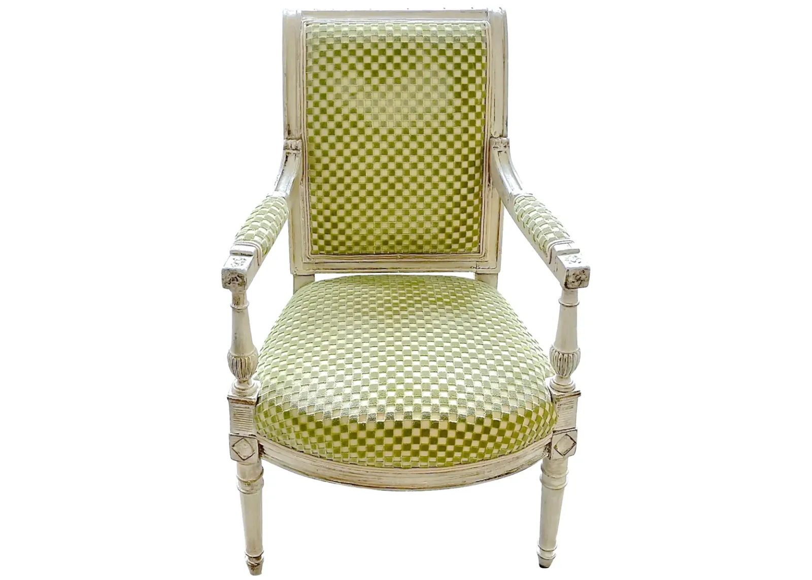 Child's Embossed Velvet & Painted Chair - Vermilion Designs - Green