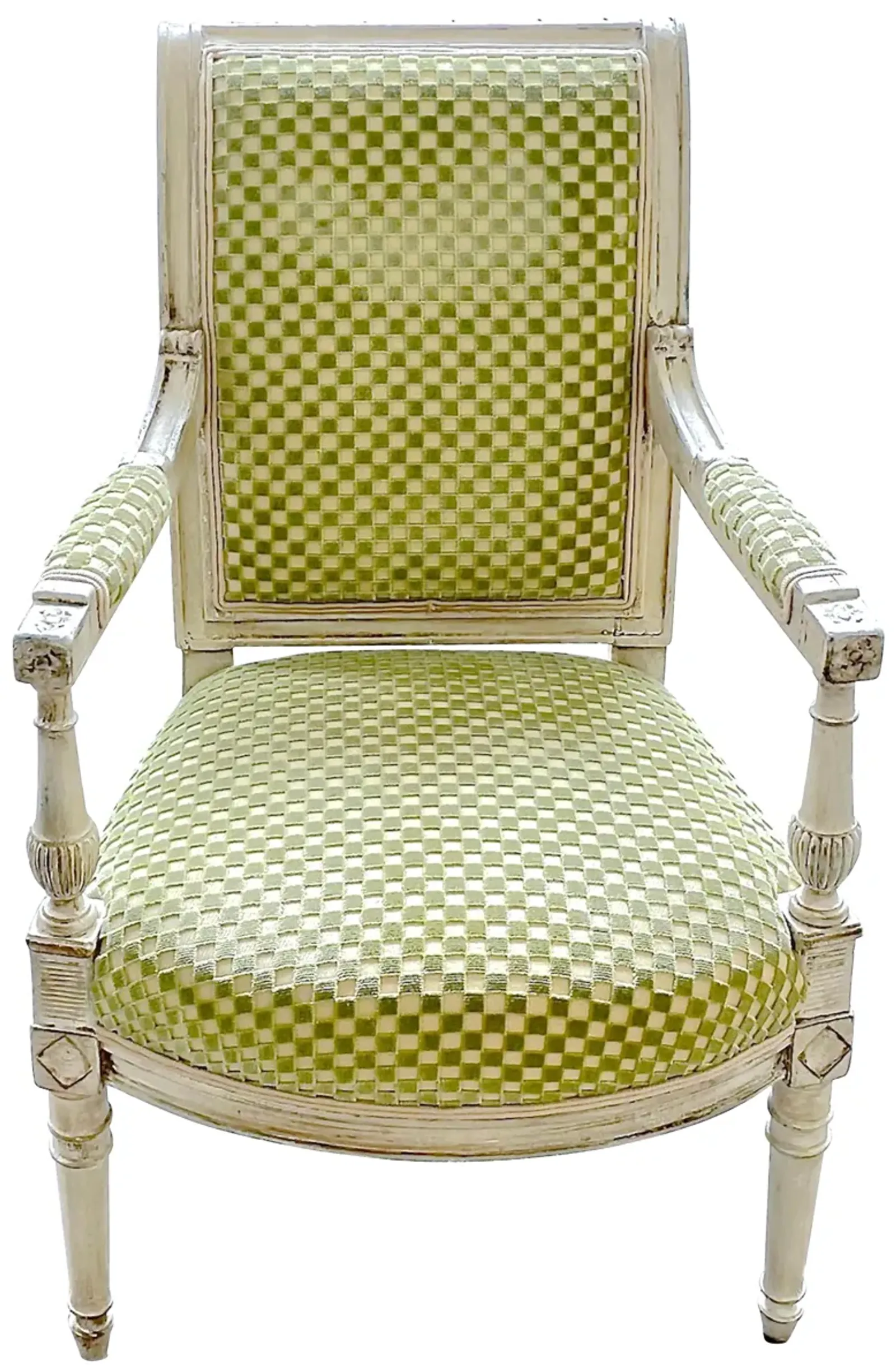 Child's Embossed Velvet & Painted Chair - Vermilion Designs - Green