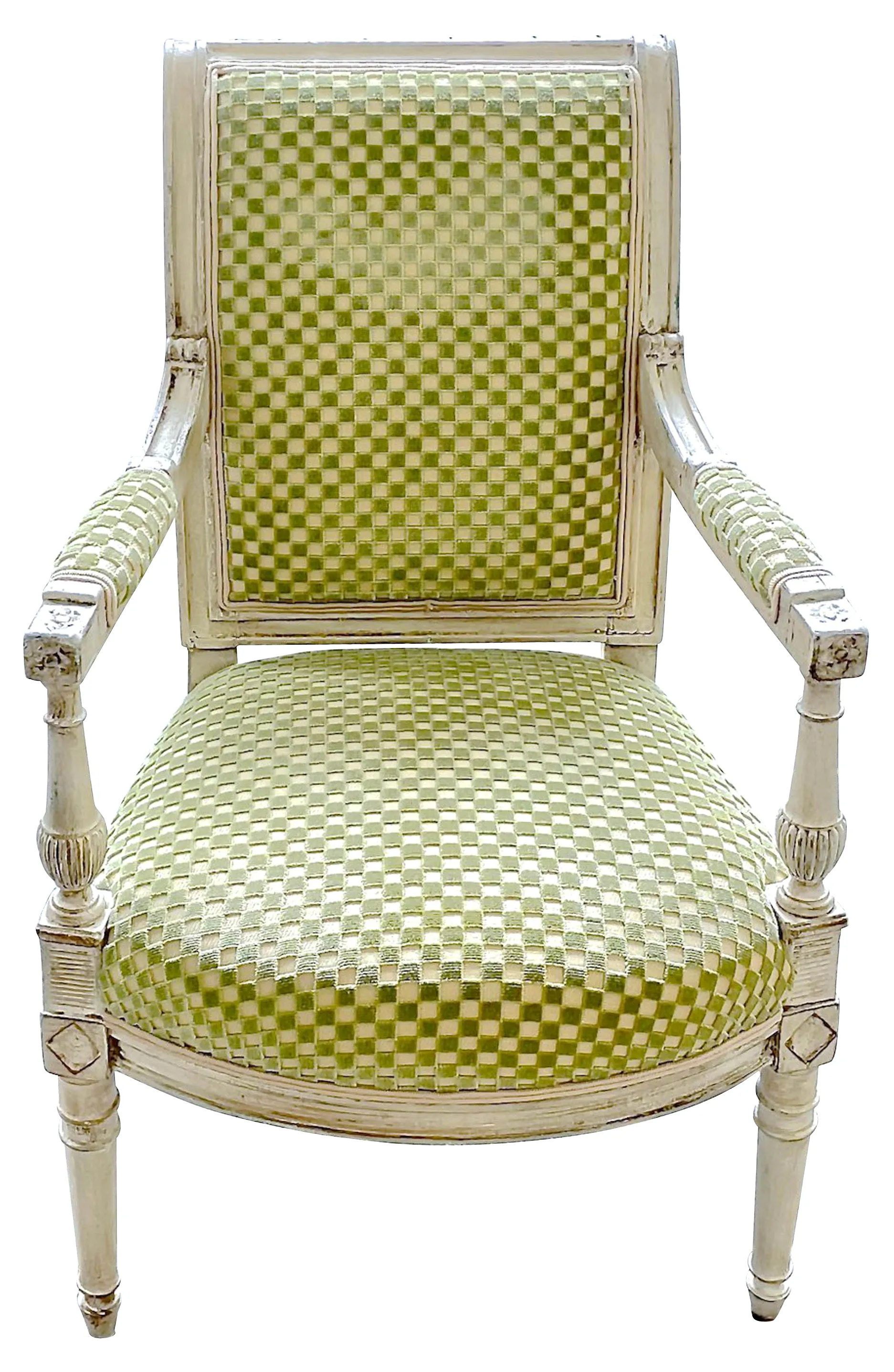 Child's Embossed Velvet & Painted Chair - Vermilion Designs - Green