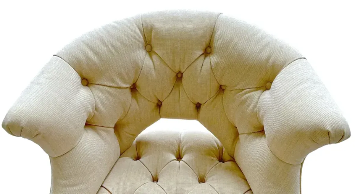 Tufted Barrel Wing Barrel Armchair - Vermilion Designs - brown