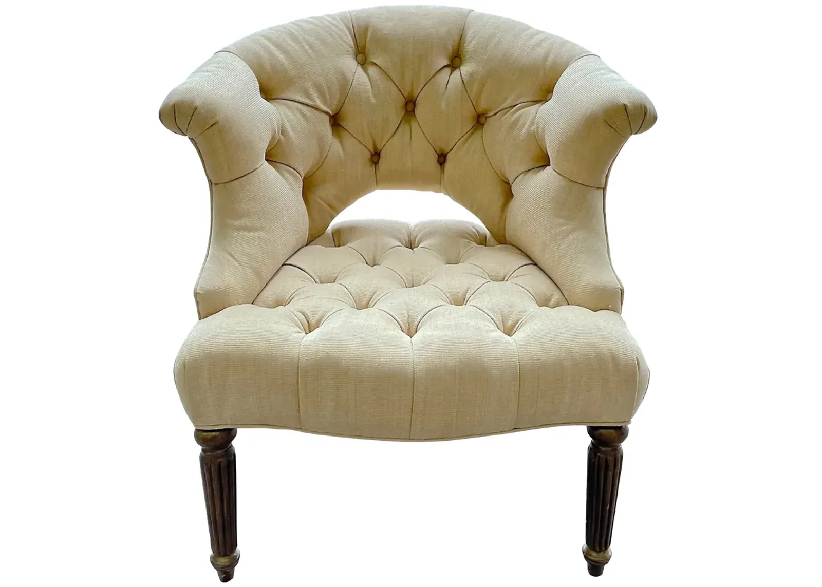 Tufted Barrel Wing Barrel Armchair - Vermilion Designs - brown