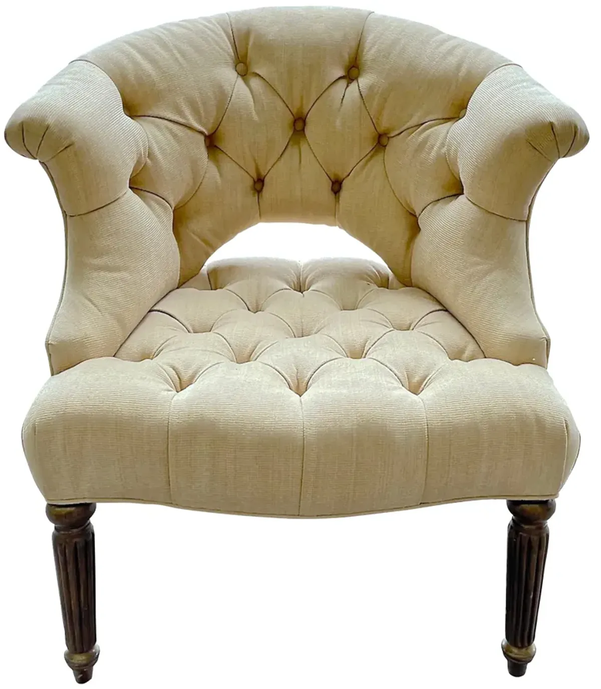 Tufted Barrel Wing Barrel Armchair - Vermilion Designs - brown