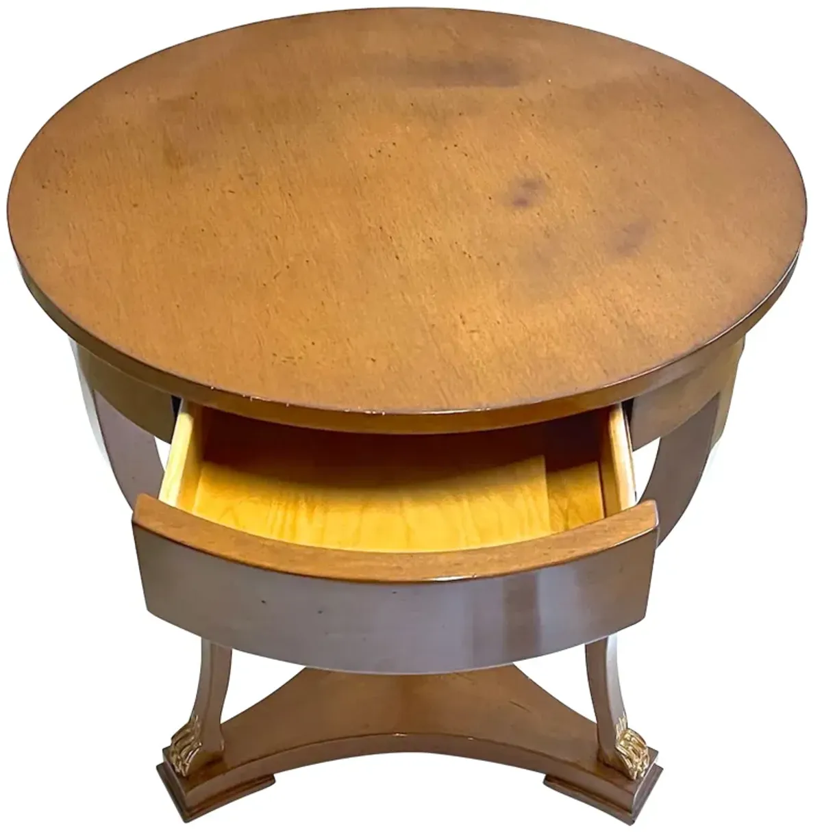 Nancy Corzine Round Side Table - Vermilion Designs - brown