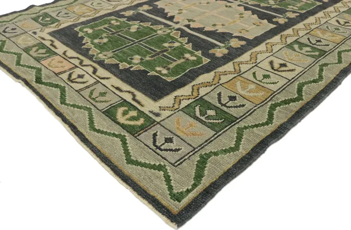 Turkish Oushak Rug - 5'2"x8'6" - Esmaili Rugs & Antiques - Green - Green