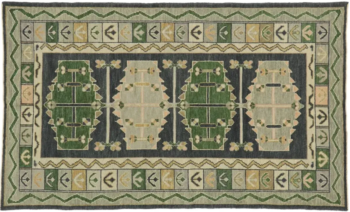 Turkish Oushak Rug - 5'2"x8'6" - Esmaili Rugs & Antiques - Green - Green