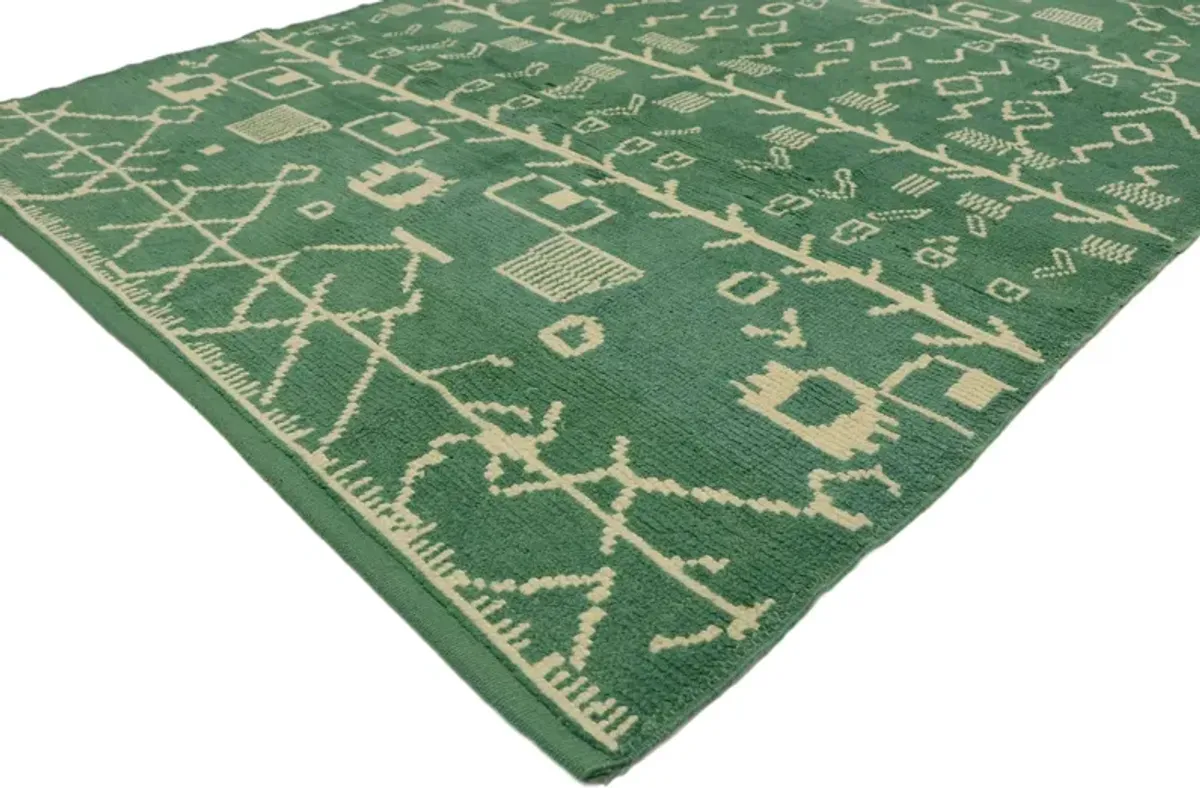 Green Moroccan Style Rug - 5'8"x8' - Esmaili Rugs & Antiques - Green