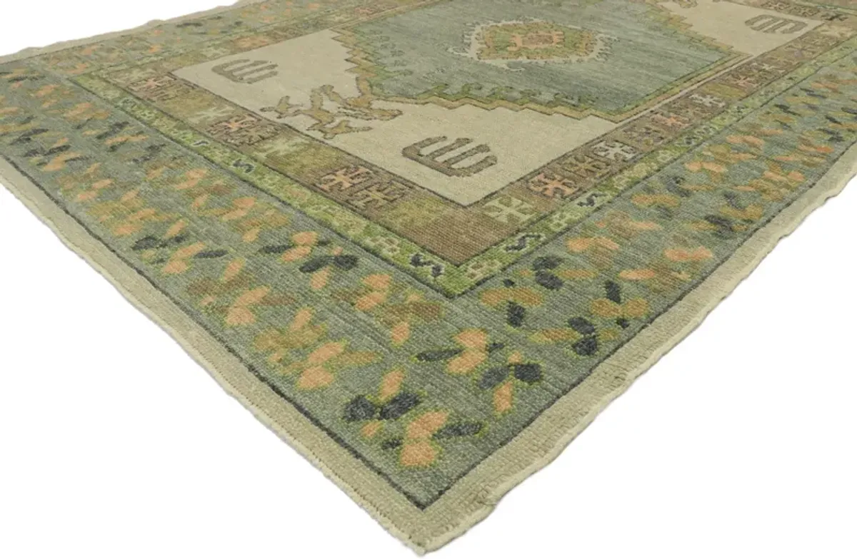 Turkish Oushak Rug - 6'5"x9'1" - Esmaili Rugs & Antiques - Green - Green