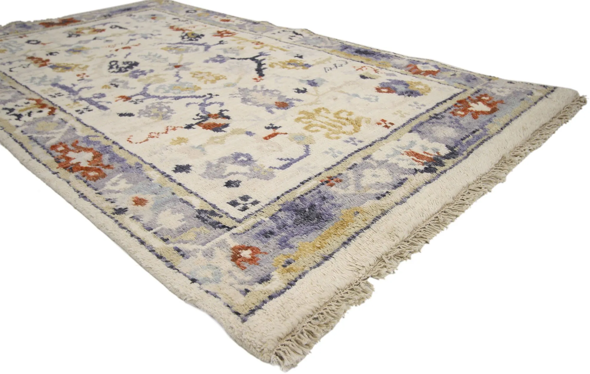 Oushak Style Rug - 3’7"x6 1" - Esmaili Rugs & Antiques - Beige - Beige