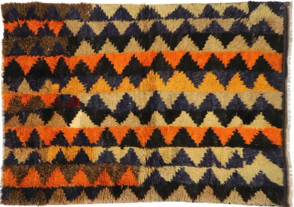 Vintage Turkish Tulu Rug - 4'3" x 6' - Esmaili Rugs & Antiques - Orange - Orange