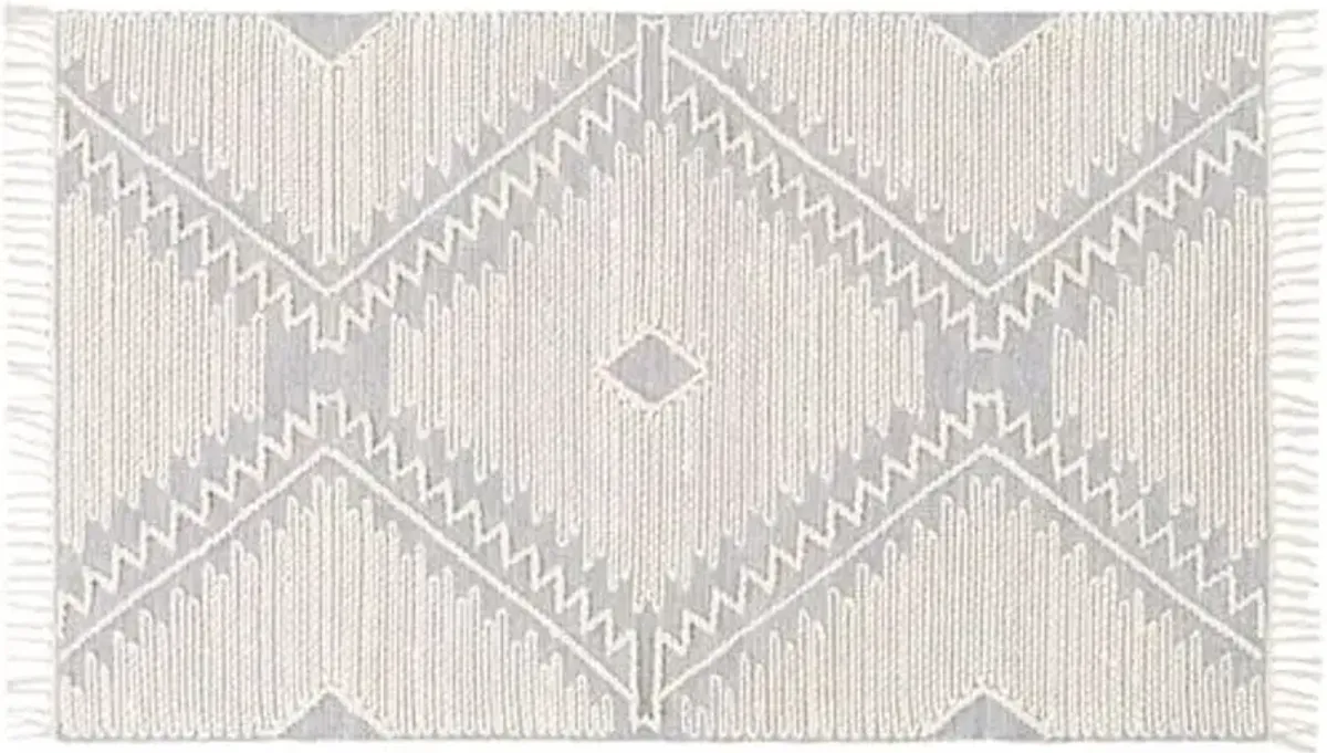 Beth Handwoven Rug - Gray/Cream - Gray