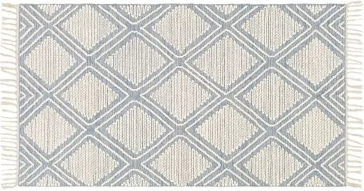 Beth Handwoven Rug - Denim/Cream - Blue - Blue