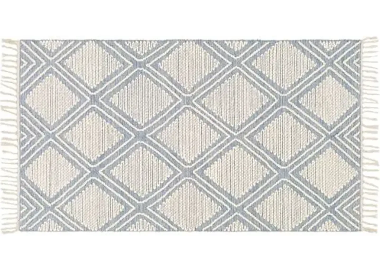 Beth Handwoven Rug - Denim/Cream - Blue - Blue