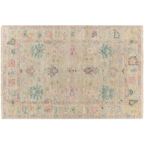 Grove Hand-Knotted Rug - Rose/Taupe - Pink - Pink