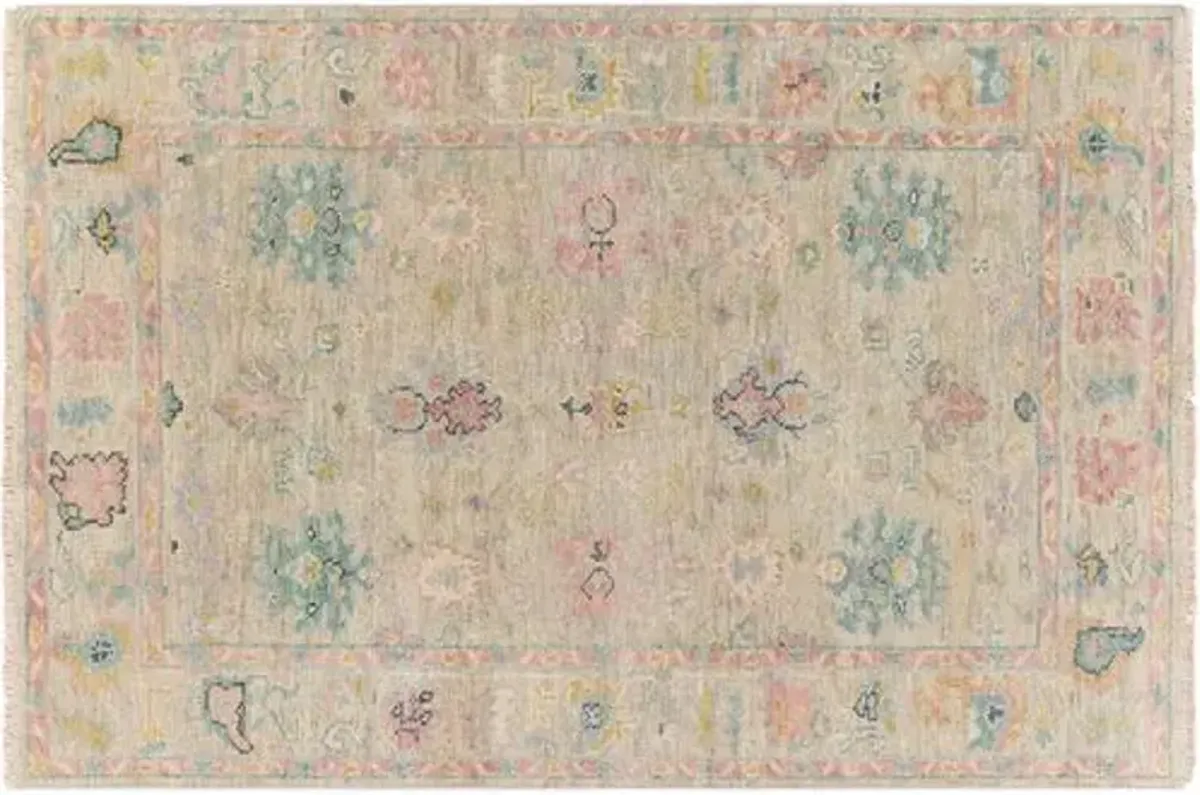 Grove Hand-Knotted Rug - Rose/Taupe - Pink - Pink