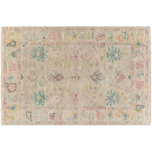 Grove Hand-Knotted Rug - Rose/Taupe - Pink - Pink