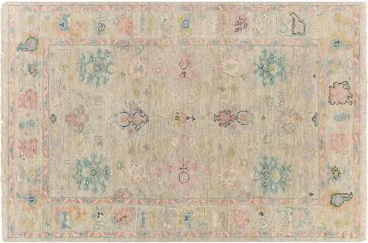 Grove Hand-Knotted Rug - Rose/Taupe - Pink - Pink