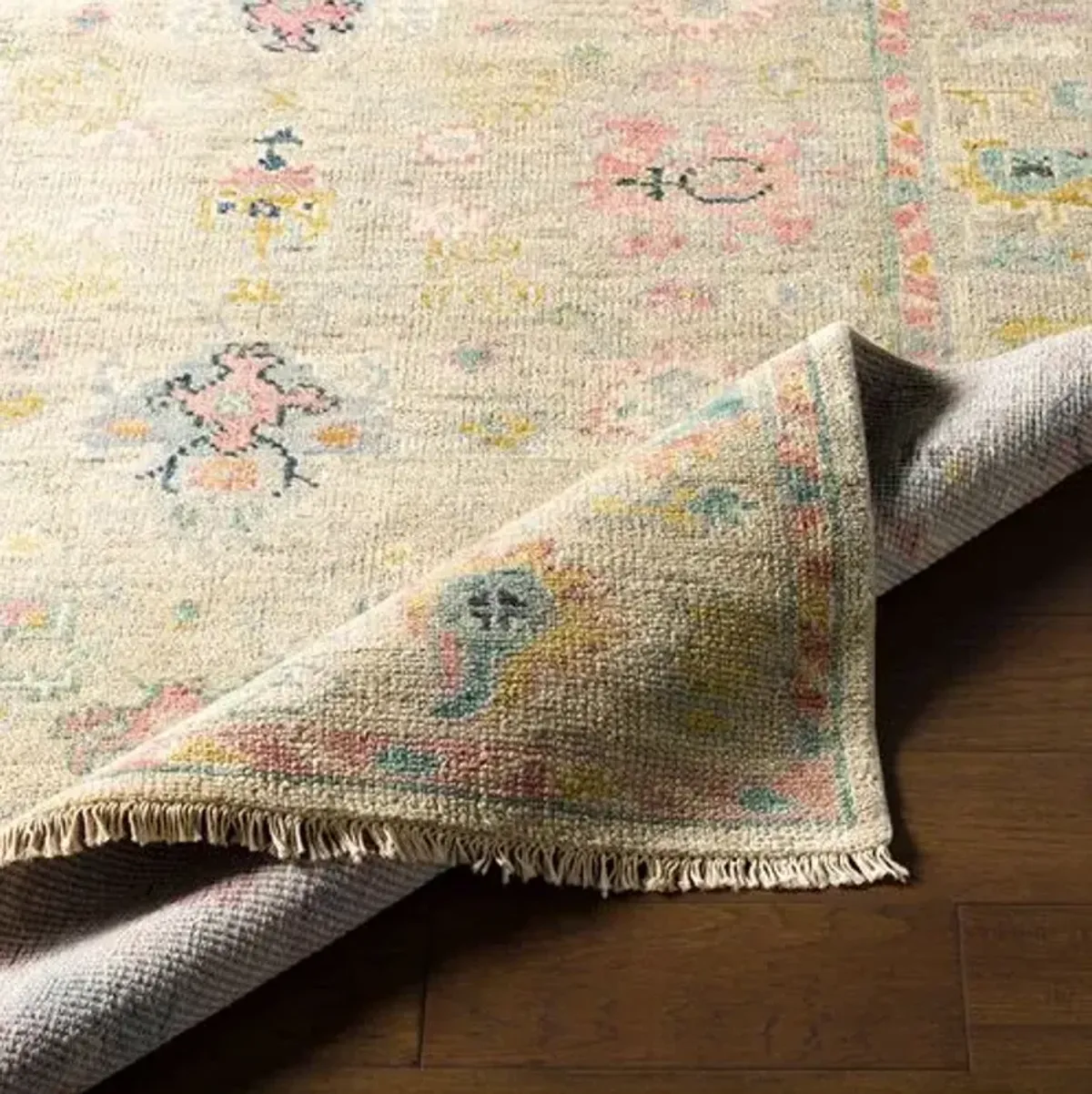 Grove Hand-Knotted Rug - Rose/Taupe - Pink - Pink