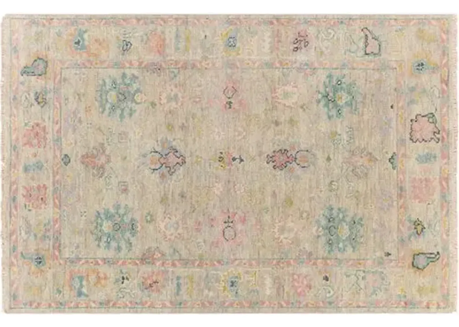 Grove Hand-Knotted Rug - Rose/Taupe - Pink - Pink