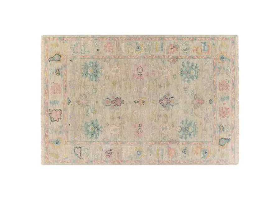 Grove Hand-Knotted Rug - Rose/Taupe - Pink - Pink