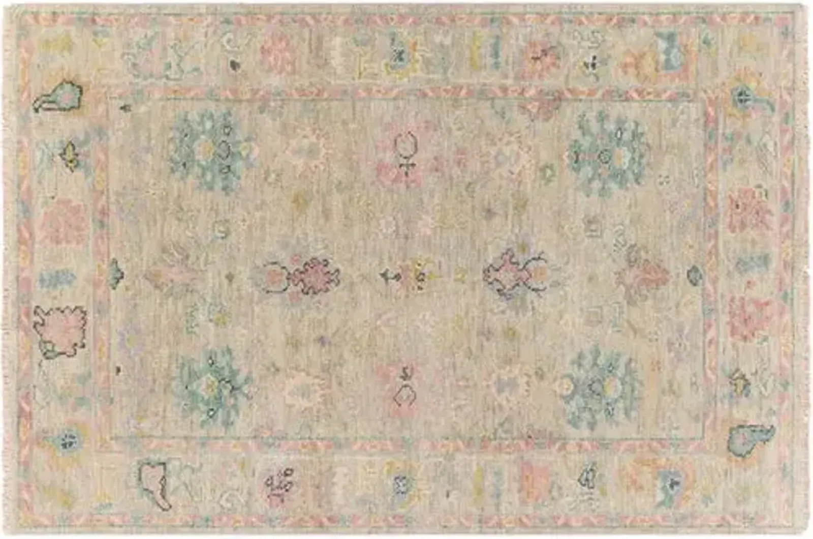 Grove Hand-Knotted Rug - Rose/Taupe - Pink - Pink