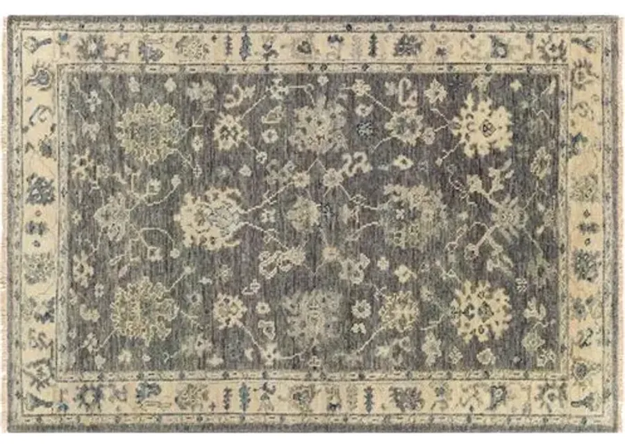 Grove Hand-Knotted Rug - Charcoal/Blue - Gray - Gray