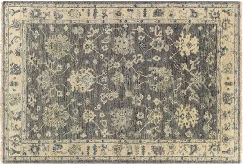 Grove Hand-Knotted Rug - Charcoal/Blue - Gray - Gray