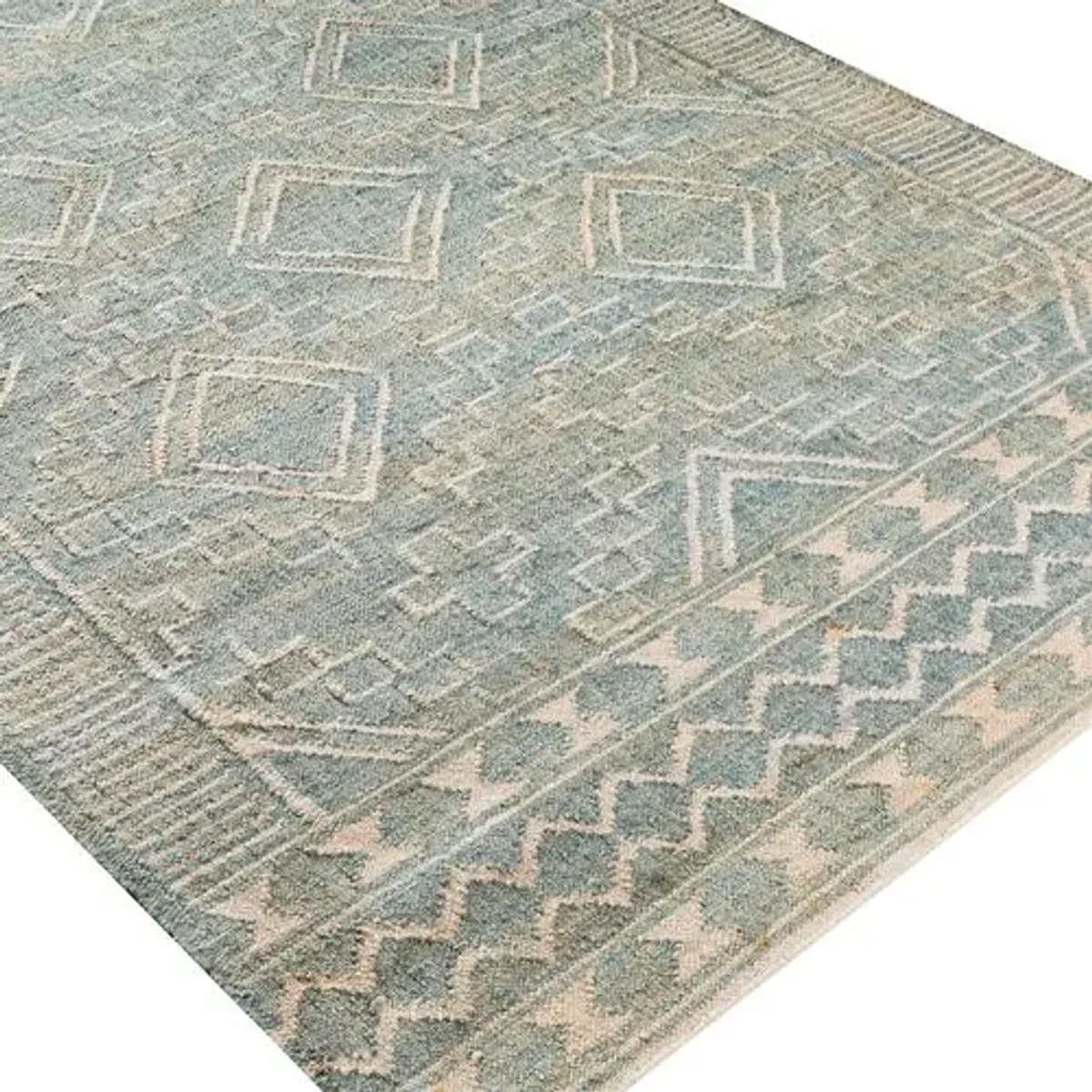 Natalie Jute Rug - Sage/Cream - Green - Green