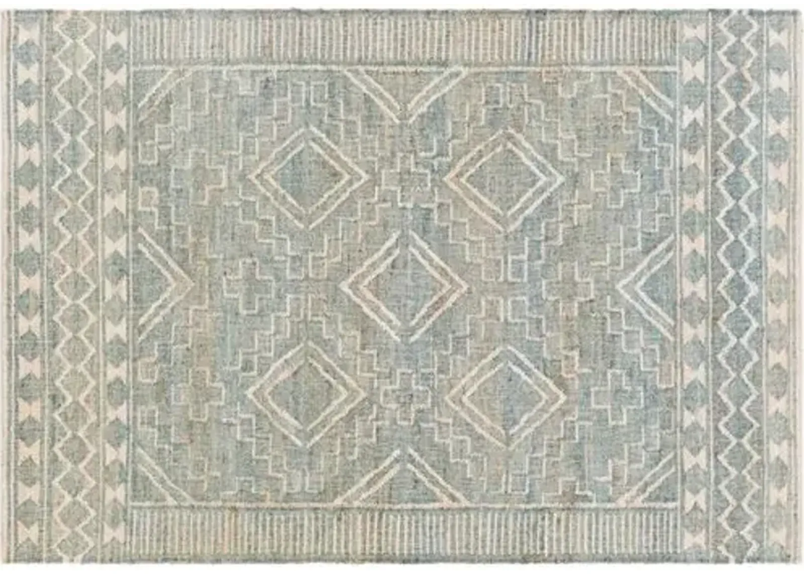 Natalie Jute Rug - Sage/Cream - Green - Green