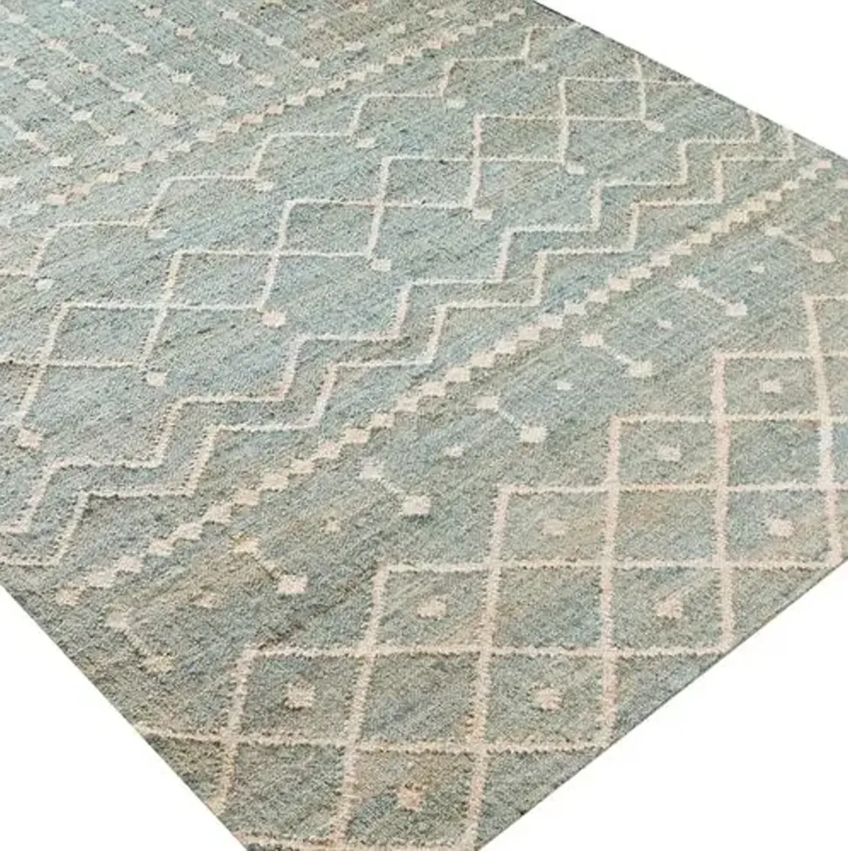 Natalie Jute Rug - Camel/Ice Blue - Blue