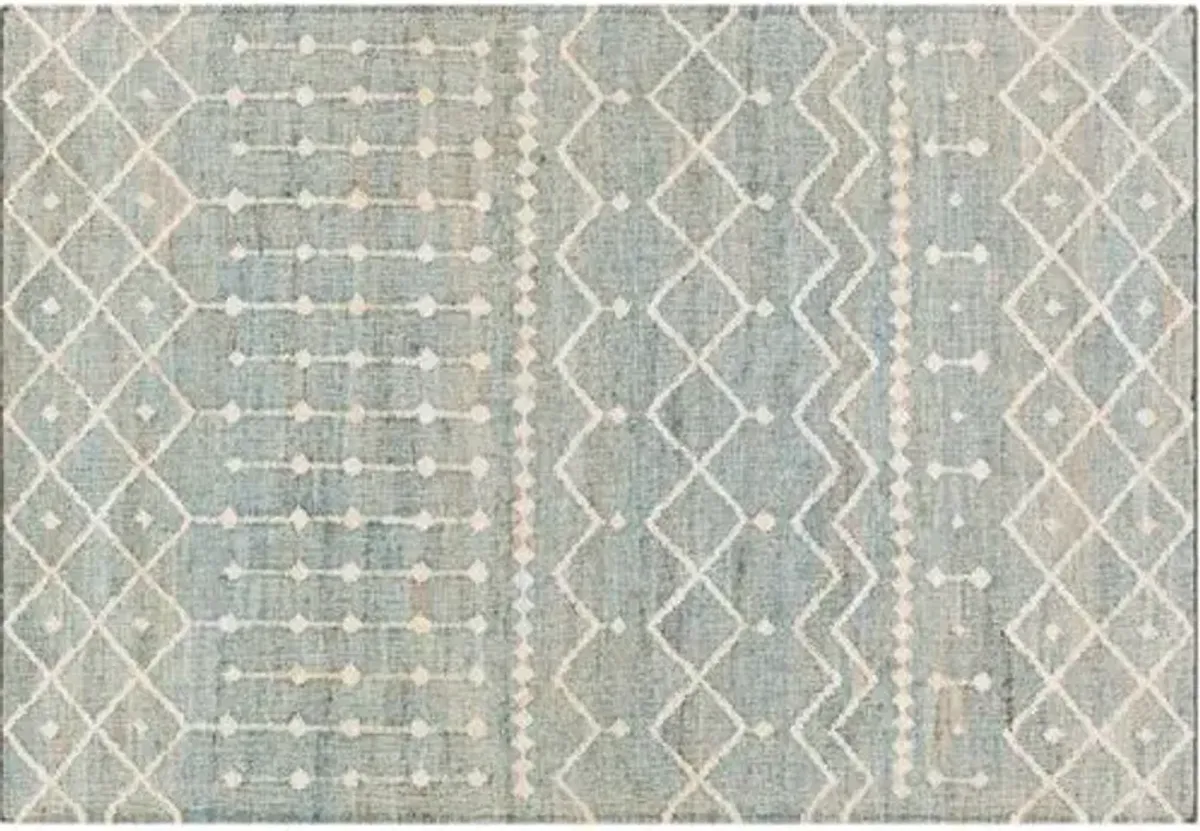 Natalie Jute Rug - Camel/Ice Blue - Blue