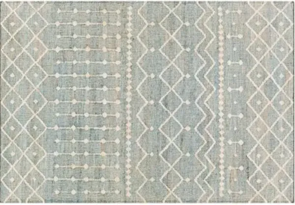 Natalie Jute Rug - Camel/Ice Blue - Blue