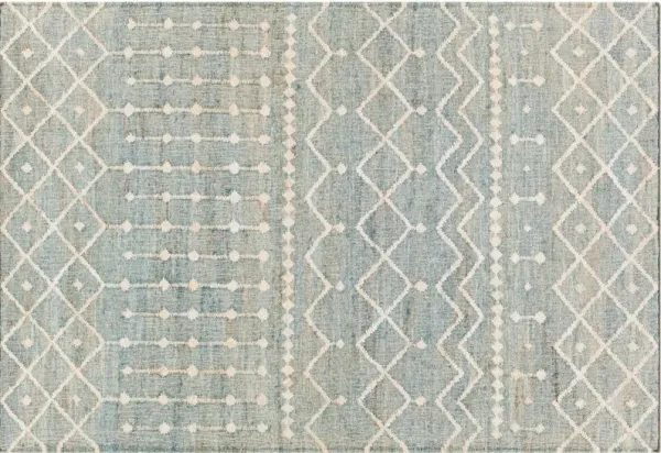 Natalie Jute Rug - Camel/Ice Blue - Blue