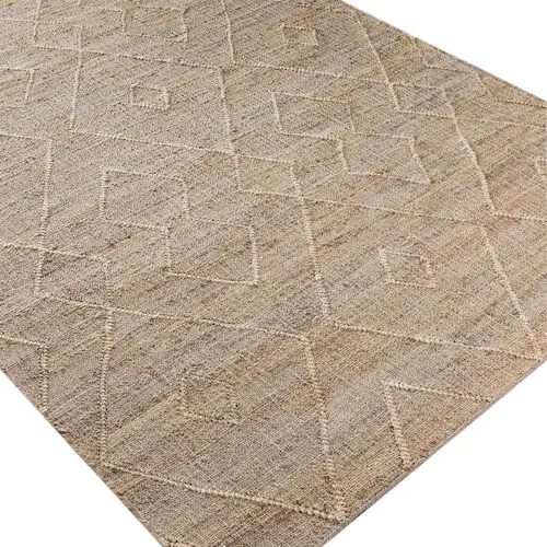 Natalie Jute Rug - Khaki/Ivory - Beige - Beige