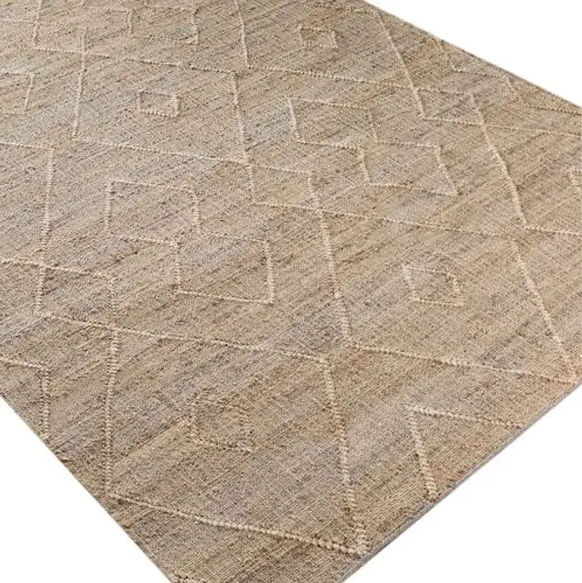 Natalie Jute Rug - Khaki/Ivory - Beige - Beige