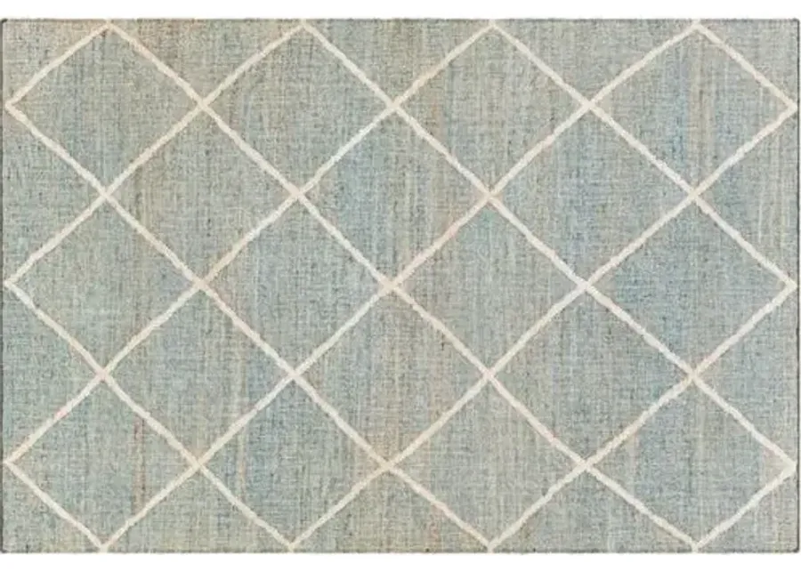 Natalie Jute Rug - Ice Blue/Tan - Blue