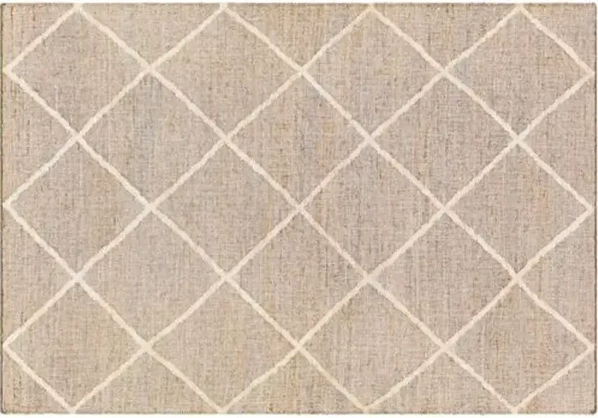 Natalie Jute Rug - Ivory/Taupe - Beige - Beige