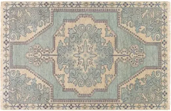 Kyle Hand-Knotted Rug - Sage/Navy - Green - Green