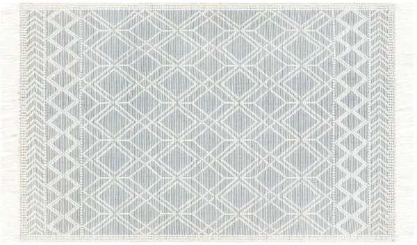 Erika Handwoven Rug, Ivory/Denim