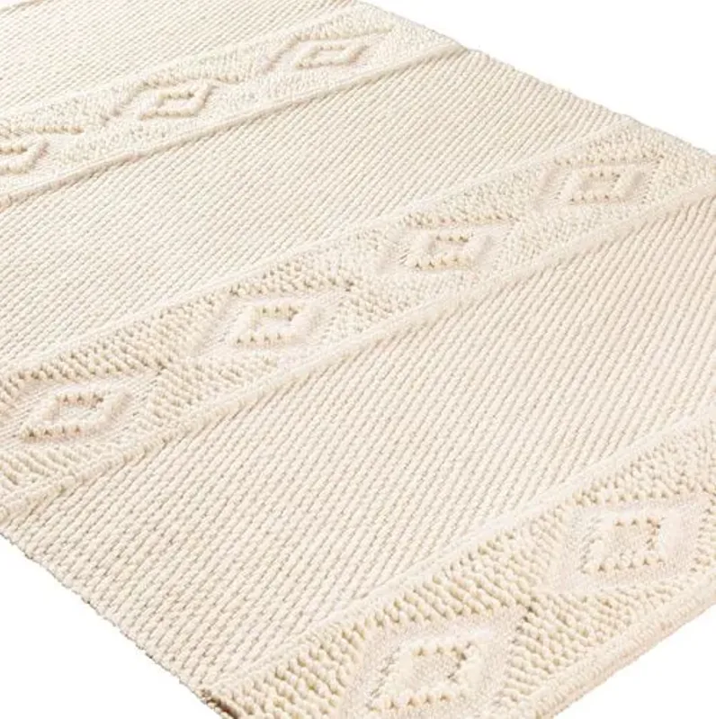 Selina Handwoven Rug - Cream - Ivory - Ivory