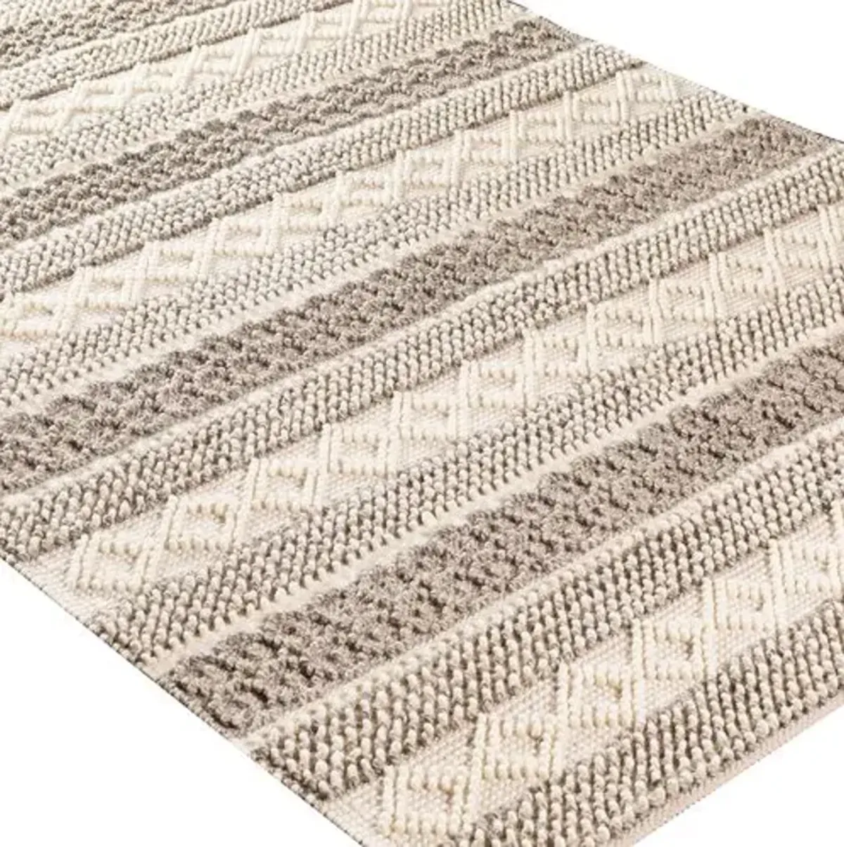 Selina Handwoven Rug - Cream/Charcoal - Ivory - Ivory