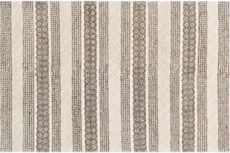 Selina Handwoven Rug - Cream/Charcoal - Ivory - Ivory